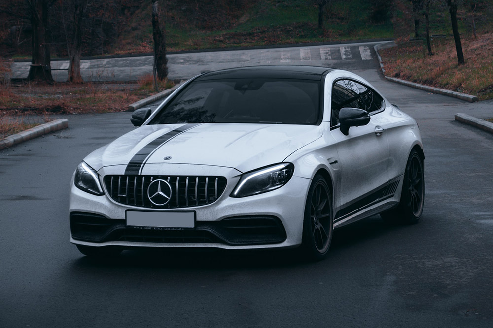 White Mercedes AMG