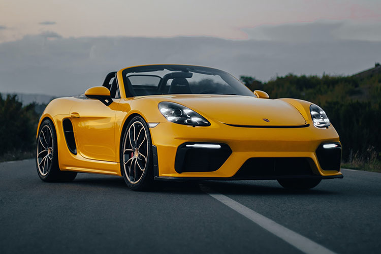 Yellow Porsche 718
