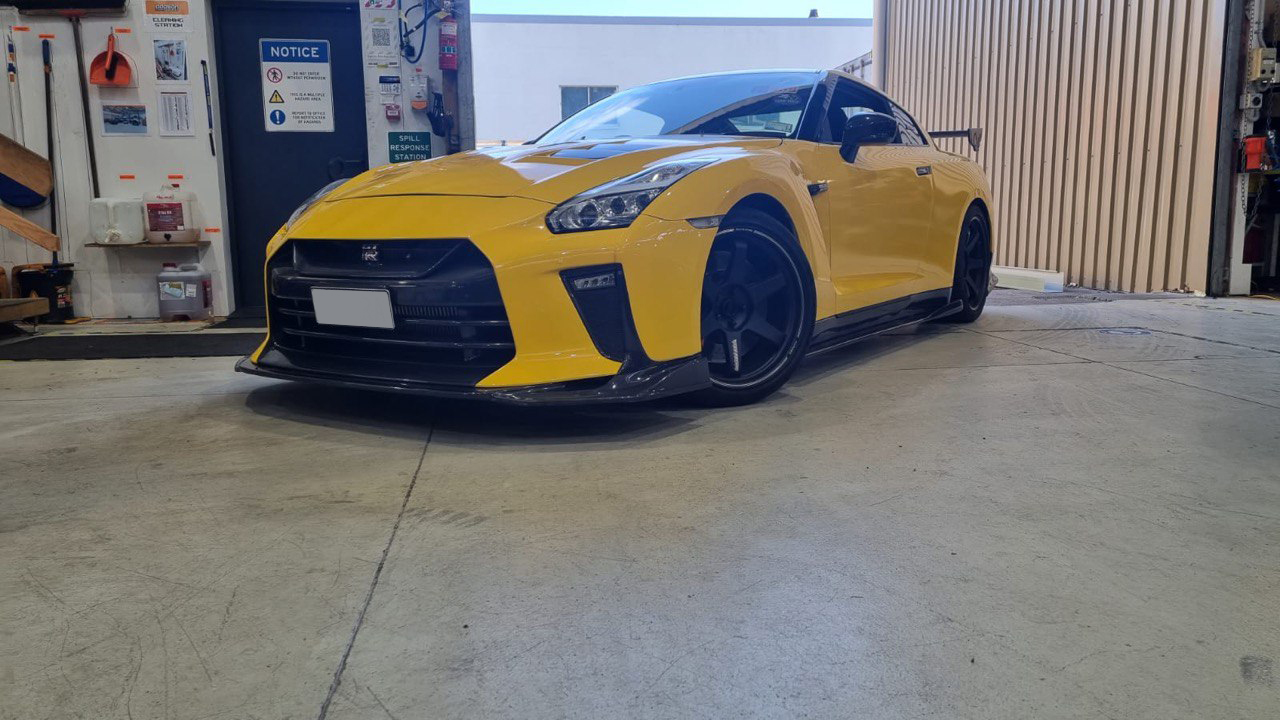 Yellow Nissan GTR