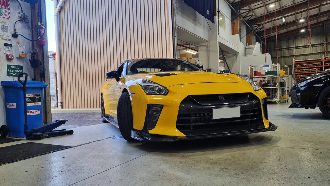 Yellow Nissan GTR